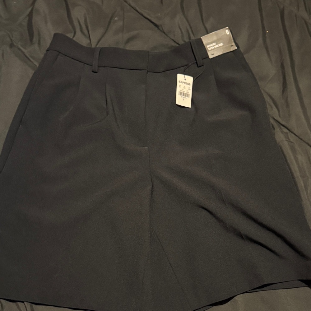 Express Black Bermuda Super High Rise Shorts